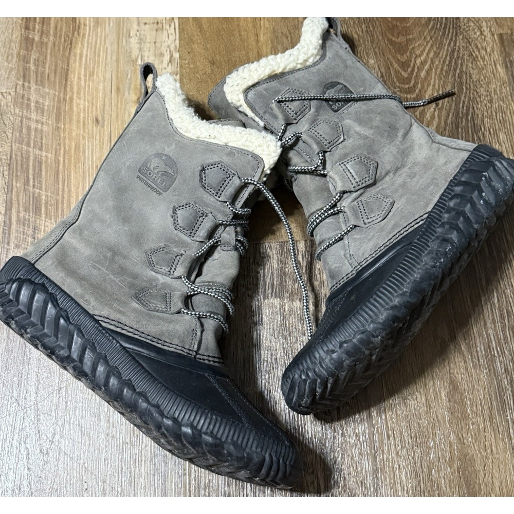 SOREL Womens Grey Out N About Plus Tall Duck Waterproof Boot Size 6.5 NL3146-052